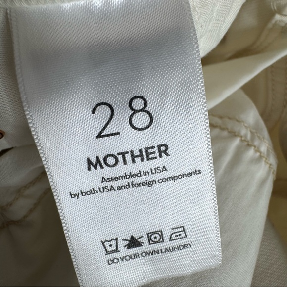 MOTHER Denim Tomcat Ankle White Cream Puffs High Rise Straight Stretch Size 28 - Picture 11 of 13